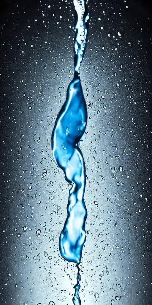 Image similar to water drop falling from wet human body, skin