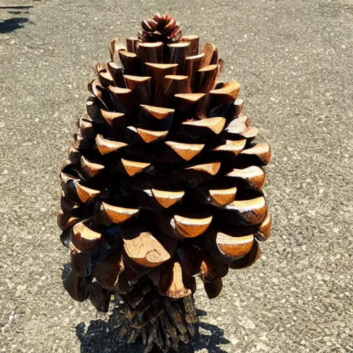 Image similar to pinecone made of knives