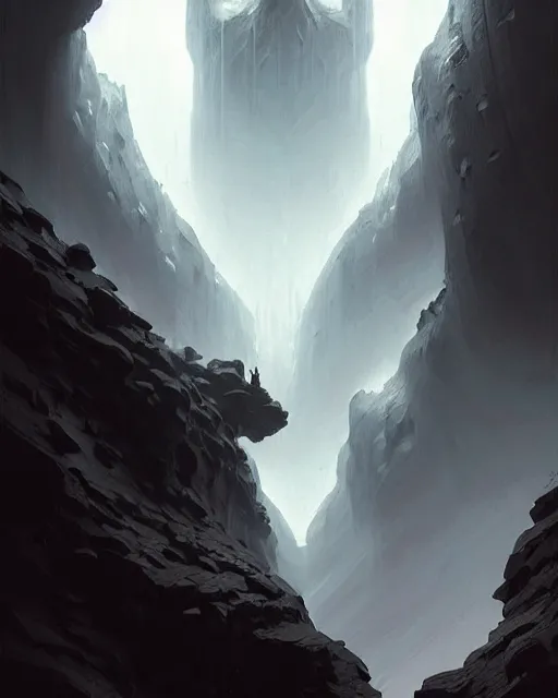 Image similar to professional concept art of a ominous floating giant in a dark cavern by artgerm and greg rutkowski ( thin white border ). an intricate, elegant, highly detailed digital painting, concept art, smooth, sharp focus, illustration, in the style of cam sykes, wayne barlowe, igor kieryluk.