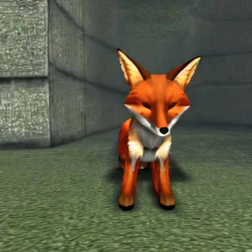 Prompt: a fox in a ps 2 game