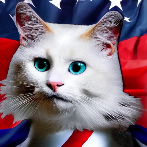 Image similar to a presidential election of cats, realistic 4k