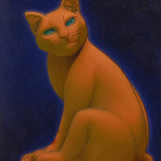 Image similar to cloisonne figurine of a cat, by annie swynnerton and diego rivera and nicholas roerich and jean delville, symbolist, dramatic lighting, god rays, art brut, rich colors, smooth, sharp focus, extremely detailed, adolf wolfli and ( donato giancola and bilibin )