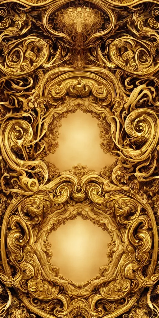 Image similar to the source of future growth dramatic, elaborate emotive Golden Baroque and Rococo styles to emphasise beauty as a transcendental, seamless pattern, symmetrical, large motifs, sistine chapel ceiling, 8k image, supersharp, spirals and swirls, smoke and inkbursts, rainbow ink dropping in water, Gold black and rainbow colors, perfect symmetry, 3D, no blur, sharp focus, photorealistic, insanely detailed and intricate, cinematic lighting, Octane render, epic scene, 8K