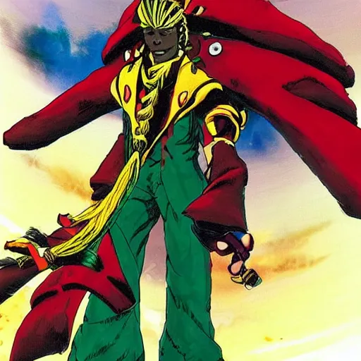 Prompt: Char Aznable Jamaican with Dreadlocks by Satoshi Kon