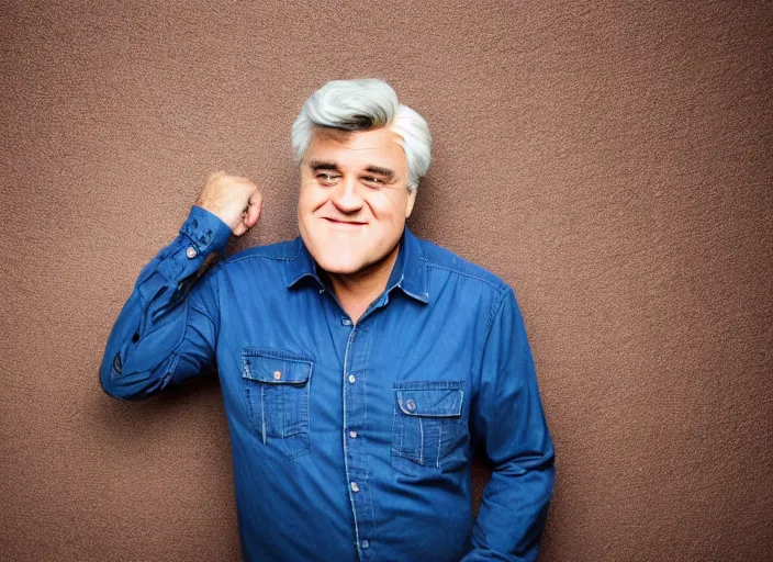 Image similar to photo still of jay leno!!!!!!!! at age 4 6 years old 4 6 years of age!!!!!!!! dirty and homeless, 8 k, 8 5 mm f 1. 8, studio lighting, rim light, right side key light