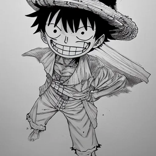 Image similar to luffy by kim jung gi