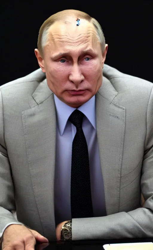 Prompt: high quality photo of vladimir putin. he looks like a pathetic old, ugly, angry man
