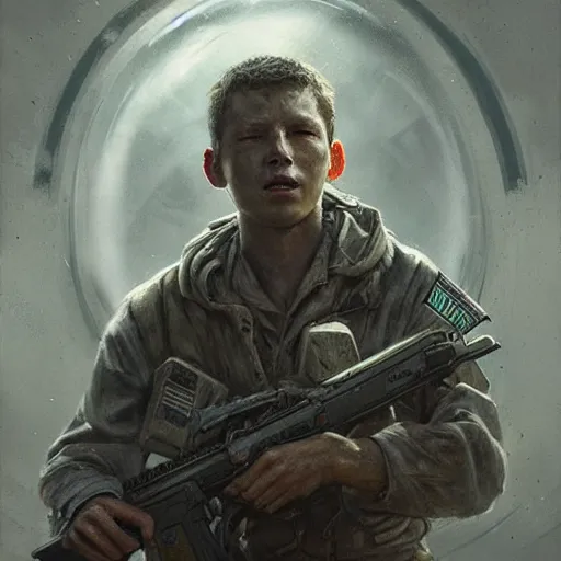 Image similar to portrait of a man by greg rutkowski, tye sheridan as a colonial marine, from aliens franchise, he is about 2 0 years old, military composure, highly detailed portrait, digital painting, artstation, concept art, smooth, sharp foccus ilustration, artstation hq