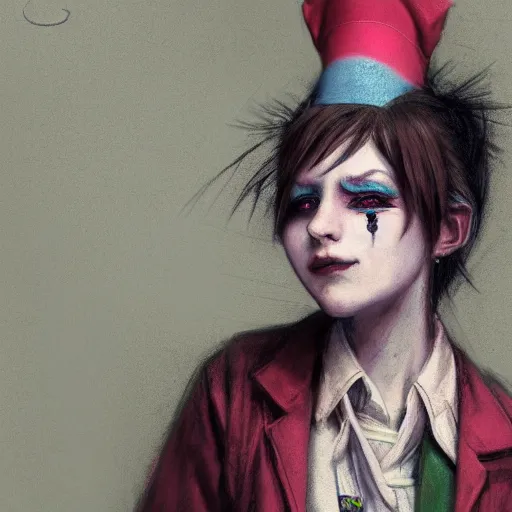 Image similar to clowncore pastel punk young hospital nurse wearing stylish uniform. detailed, portrait, 8 k, artwork by jean - baptiste monge