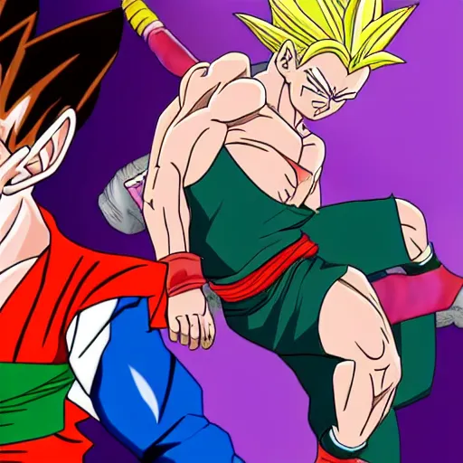 Image similar to gohan killing michael jackon in cold blood, 4 k