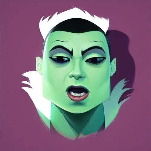 Image similar to face icon stylized minimalist beetlejuice, loftis, cory behance hd by jesper ejsing, by rhads, makoto shinkai and lois van baarle, ilya kuvshinov, rossdraws global illumination