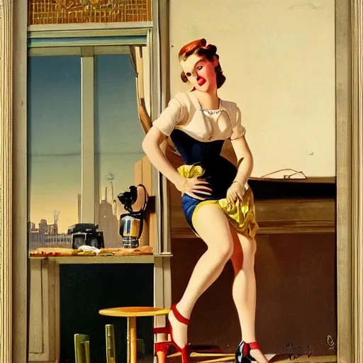 Image similar to woman, building, street by gil elvgren, olivia