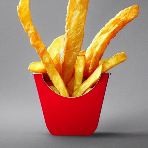 Prompt: [ french fry chips ] shaped like stephen fry as a pixar character hybrid intercross mix