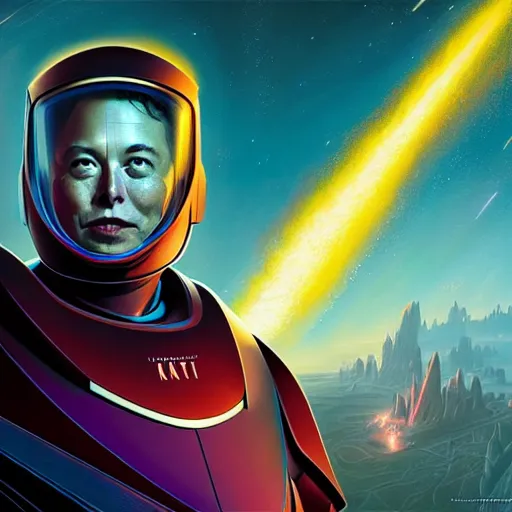 Prompt: elon musk as kang the conqueror, james gurney, james jean, greg rutkowski, anato finnstark. hyper detailed, 50mm, award winning photography.