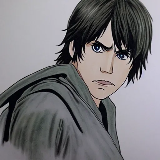 Prompt: luke skywalker drawing by hajime isayama