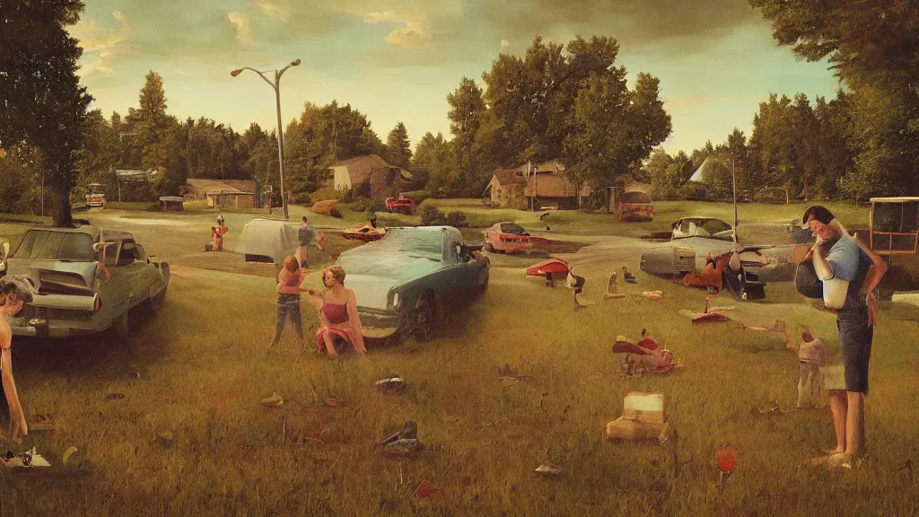 Prompt: a painting in the style of gregory crewdson.