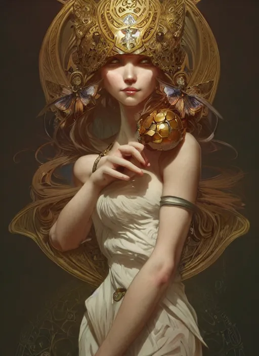 Image similar to cute anthropomorphic, fantasy, intricate, elegant, highly detailed, digital painting, artstation, concept art, wallpaper, smooth, sharp focus, illustration, art by artgerm and greg rutkowski and alphonse mucha