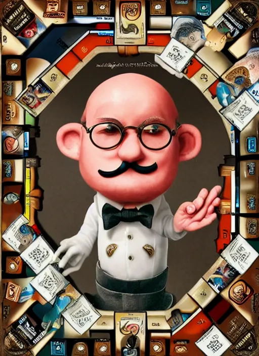 Image similar to closeup portrait of monopoly man as a biblical angle, depth of field, zeiss lens, detailed, symmetrical, centered, fashion photoshoot, by nicoletta ceccoli, mark ryden, lostfish, breathtaking, 8 k resolution, extremely detailed, beautiful, establishing shot, artistic, hyperrealistic, octane render