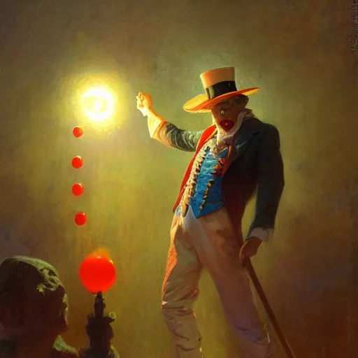 Prompt: uncle sam as a clown, radiant light, caustics, heroic, bright iridescent light, by gaston bussiere, bayard wu, greg rutkowski, maxim verehin