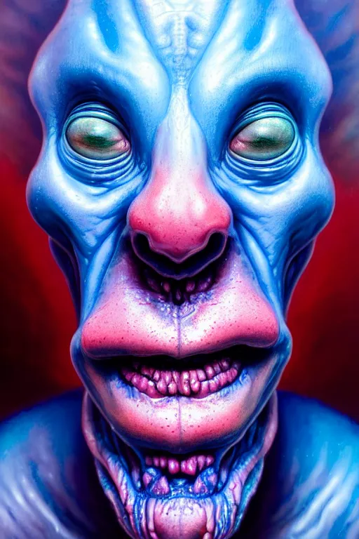 Image similar to hyperrealistic close-up pastel rococo alien! highly detailed concept art eric zener elson peter cinematic hard blue lighting high angle hd 8k sharp shallow depth of field, inspired by David Paul Cronenberg and Zdzisław Beksiński