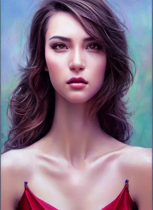 Image similar to photo of a gorgeous young woman in the style of stefan kostic, realistic, professionally retouched, half body shot, sharp focus, 8 k high definition, insanely detailed, intricate, elegant, art by stanley lau and artgerm