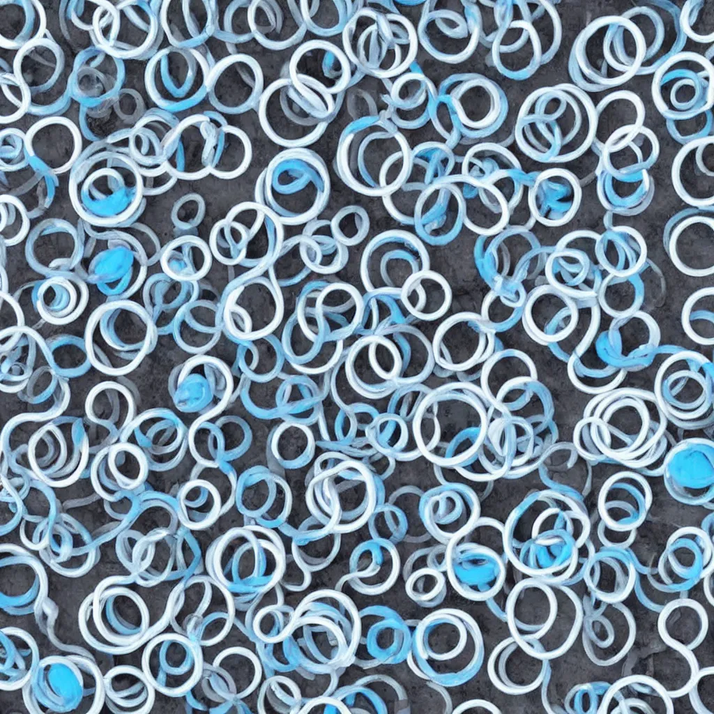 Image similar to a gas planet white grey and light blue with many rings at different heights