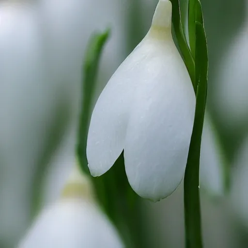 Image similar to a snowdrop, macro shot