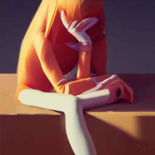 Image similar to Portrait of Asuka Langley Soryu, artwork by Sergey Kolesov, arstation,