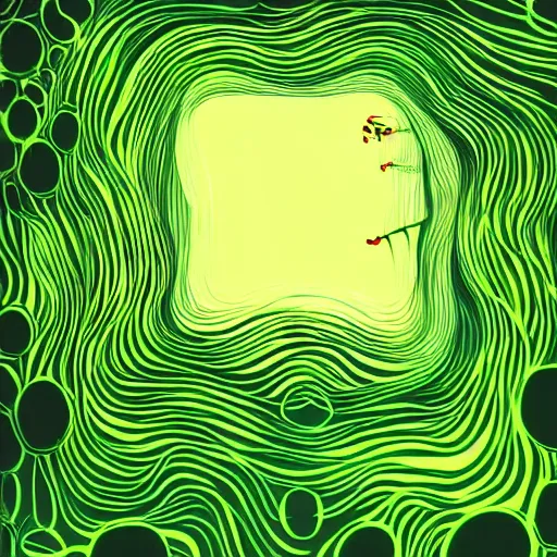 Prompt: nervous system immersed in green liquid, animated film, stylised, illustration, by eyvind earle, scott wills, genndy tartakovski