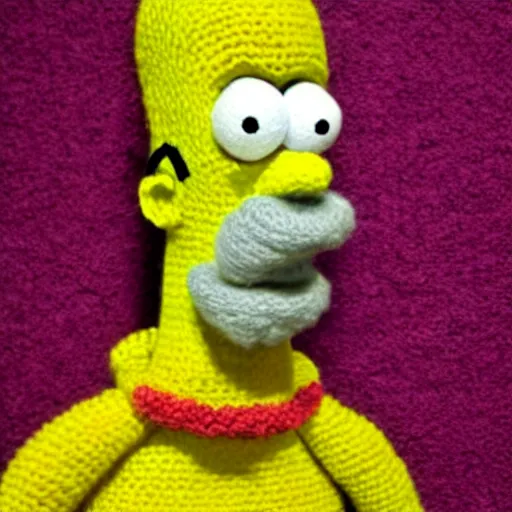 Image similar to homer simpson knitted out of wool