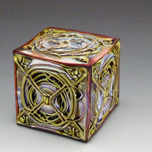 Image similar to intricate art nouveau sculpture companion - cube!!!!!!!!!!!!!!!!! companion - cube!!!!!!!!!!!!!!!!!