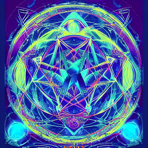 Prompt: Occult Sigil of Awakening. Behance. Hyperdetailed. Colorful.