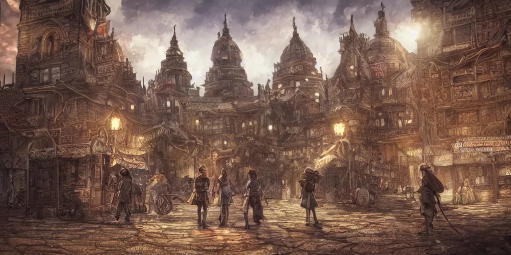 Image similar to and so we've come here today to dramatize a shameful condition. in a sense we've come to our nation's capital to cash a check. ultrafine highly detailed colorful illustration, intricate linework, sharp focus, octopath traveler, final fantasy, unreal engine highly rendered, global illumination, radiant light, intricate environment