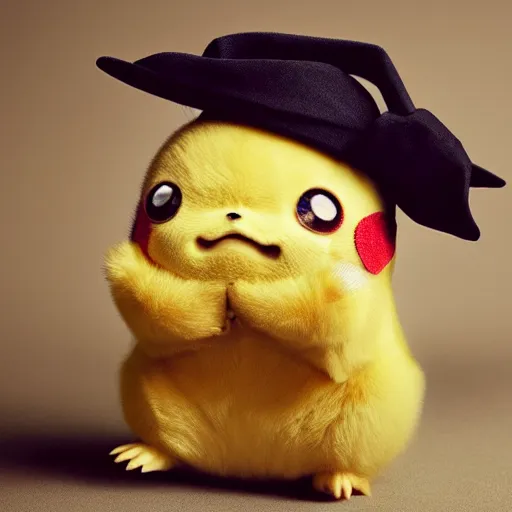 Prompt: sneezing cute detective sneezing pikachu wiping face with rag at a photoshoot studio lighting by annie leibovitz
