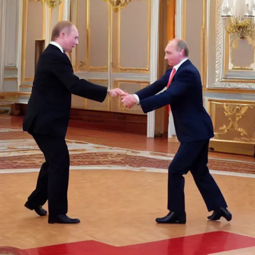 Image similar to putin and schrotder dancing