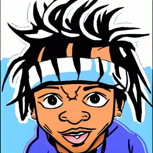 Image similar to ski mask the slump god as a cartoon