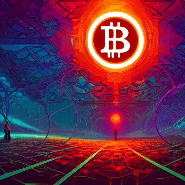 Image similar to blockchain, centered, symmetry, painted, intricate, volumetric lighting, beautiful, rich deep colors masterpiece, sharp focus, ultra detailed, in the style of dan mumford and marc simonetti