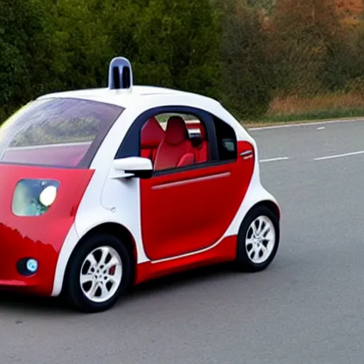 Image similar to Apple announcing the new self driving Apple Car, realistic photo