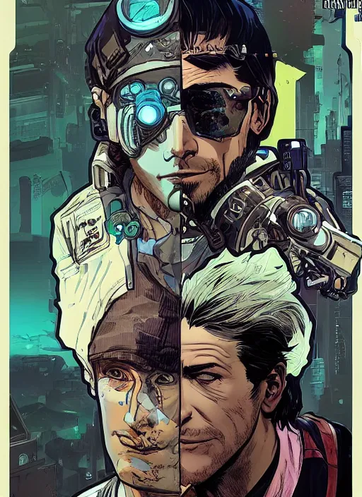 Image similar to cyberpunk detective. portrait by ashley wood and alphonse mucha and laurie greasley and josan gonzalez and james gurney. spliner cell, apex legends, rb 6 s, hl 2, d & d, cyberpunk 2 0 7 7. realistic face. character clothing. vivid color. dystopian setting.