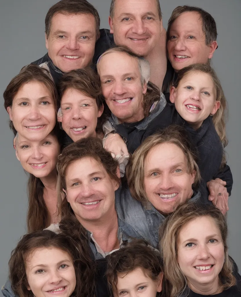 Image similar to photo of an ugly family, realistic, 8 k