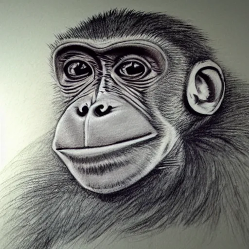 Image similar to a poorly drawn monkey, detailed shading,