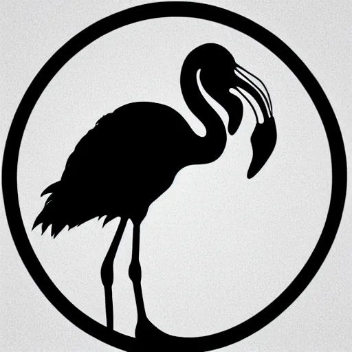 Prompt: silhouette of a flamingo, highly detailed, photorealistic, vector art, 8 k