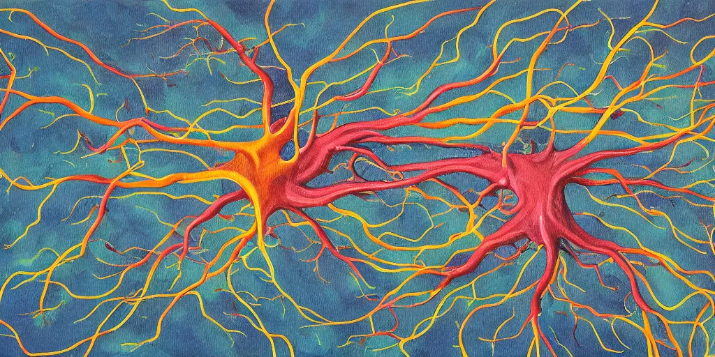 Image similar to detailed painting of a neuron's life perspective