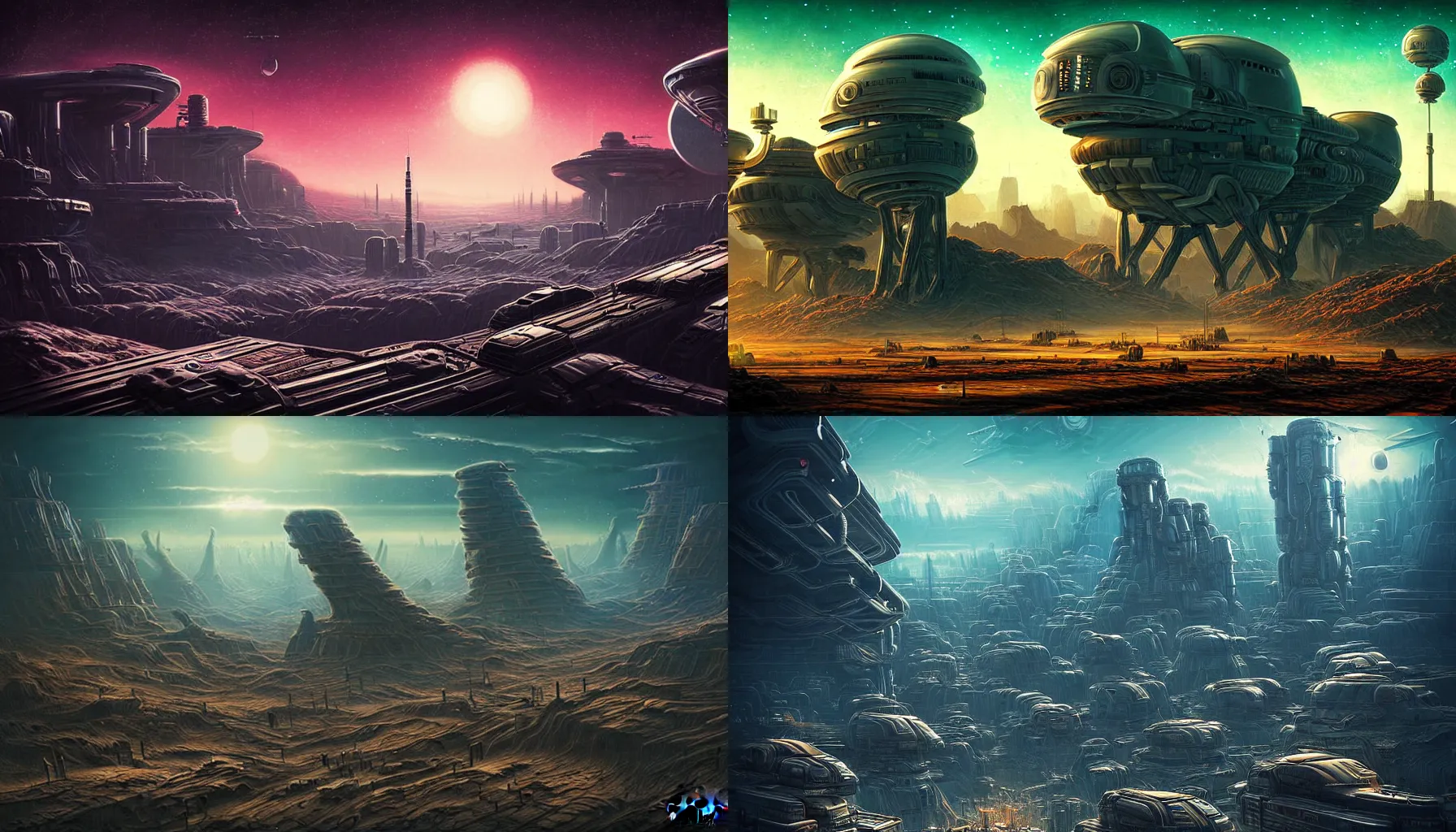 Prompt: machine city on a distant planet by daryl mandryk, detailed, masterpiece, atmospheric