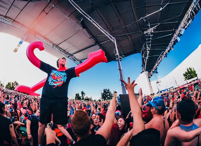 Image similar to photo still of whacky waving inflatable tube man vans warped tour 2 0 1 8!!!!!!!! at age 3 6 years old 3 6 years of age!!!!!!!! getting lit in the pit, 8 k, 8 5 mm f 1. 8, studio lighting, rim light, right side key light