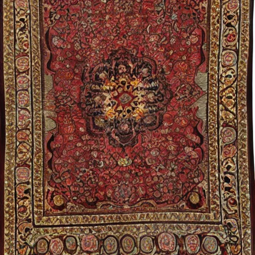 Image similar to old carpet with flower design