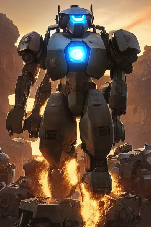 Image similar to mechwarrior 5 : mercenaries mech megaman transformer robot boss tank engine game octane render, 4 k, hd 2 0 2 2 3 d cgi rtx hdr style chrome reflexion glow fanart, global illumination ray tracing hdr fanart arstation by ian pesty by jesper ejsing pixar and disney unreal zbrush central hardmesh