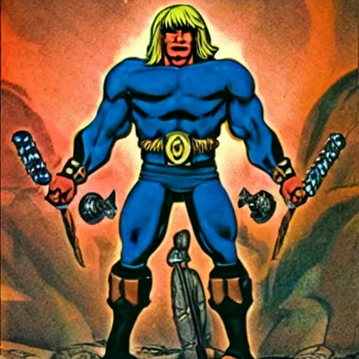 Prompt: HeMan 80 years old