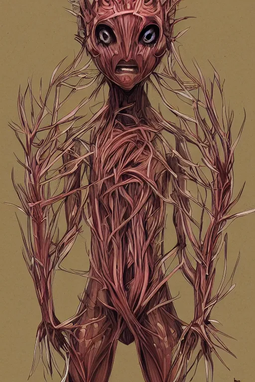 Image similar to radish humanoid, symmetrical, highly detailed, digital art, sharp focus, trending on art station, anime art style