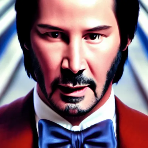 Image similar to Keanu reeves as Willy Wonka 4K quality super realistic